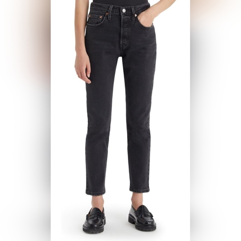 Levi’s 501 Skinny Jeans Black Size 25 | High Rise Button Fly Petite Cropped
